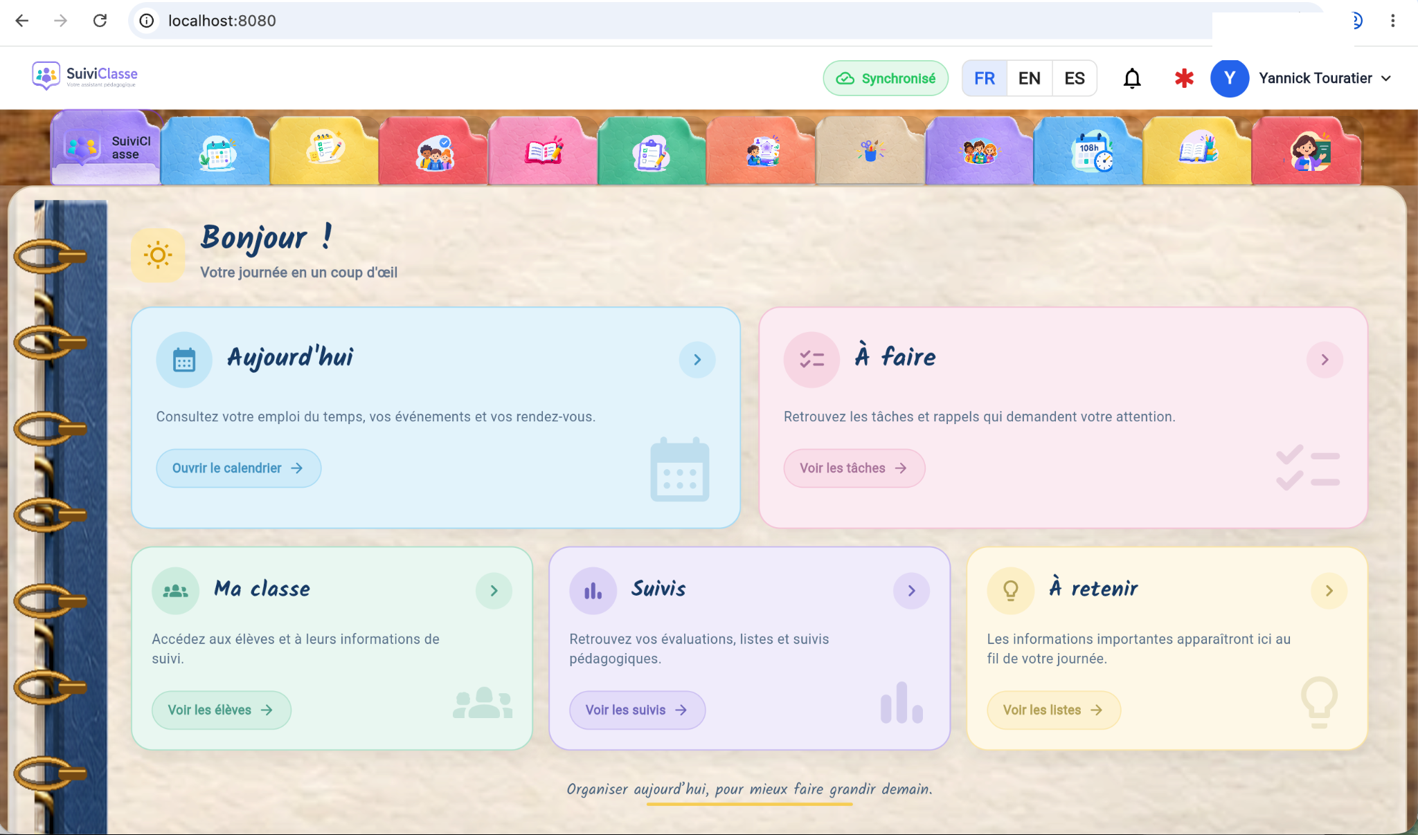 Tableau de bord SuiviClasse